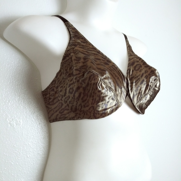 Bra Underwire Full Coverage Size 40D Animal Print Black - Picture 2 of 9